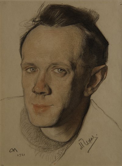 Portret van Mikhail Aleksandrovich Chekhov 1891-1955, 1921 door Nikolai Andreevich Andreev