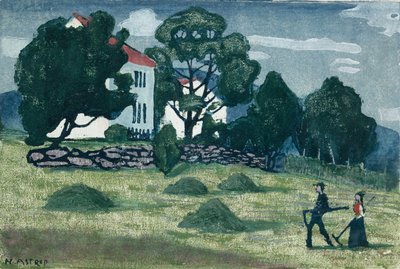 Thuis van het werk door Nikolai Astrup