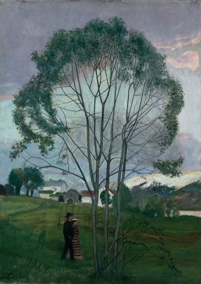 Juninacht en wilgenboom door Nikolai Astrup