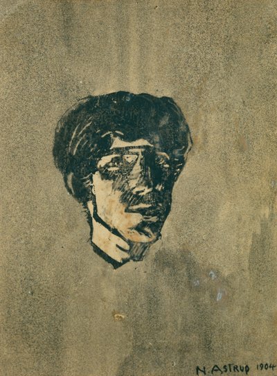 Klein zelfportret door Nikolai Astrup