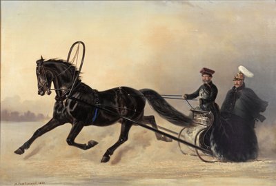 Keizer Nicolaas I op een Winteruitje, 1853 door Nikolai Egorevich Sverchkov