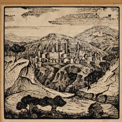 Illustratie voor de Italiaanse Gedichten van Alexander Blok door Nikolai Konstantinowitsch Roerich