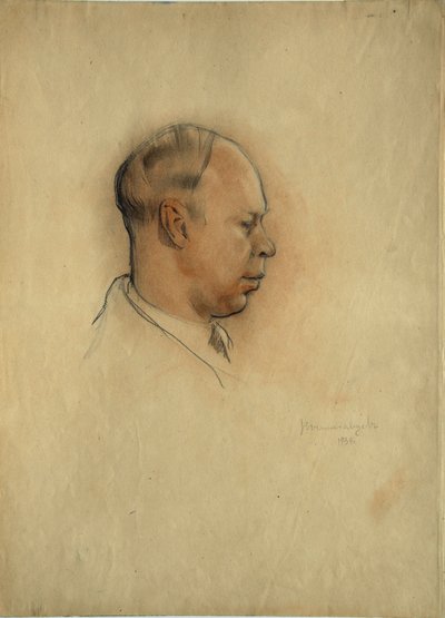 Portret van de componist Sergei Prokofiev (1891-1953) door Nikolai Nikolayevich Vysheslavtsev