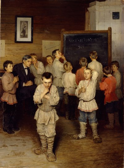 Hoofdrekenen op de basisschool, 1895 door Nikolai Petrovich Bogdanov Belsky