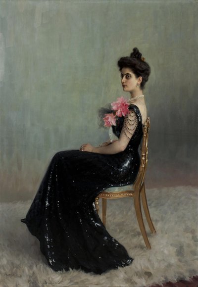 Portret van Gravin Maria Pavlovna Abamelik-Lazareva 1876-1955, geboren Demidova, 1900-1901 door Nikolai Petrovich Bogdanov Belsky