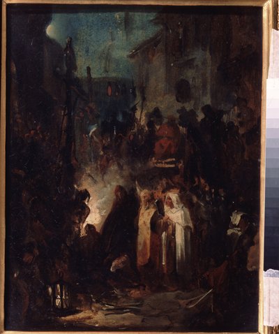 Autodafe. Straatscène, 