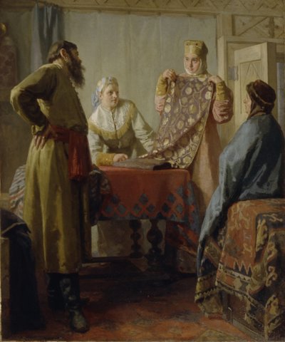 Scène uit het dagelijks leven van de 17e eeuw, midden 19e eeuw door Nikolai Vasilyevich Nevrev