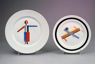 Suprematistische platen door Nikolaj Mihailovic Suetin