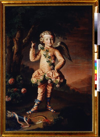 Portret van Ivan Yakimov als Cupido door Nikolay Ivanovich Argunov