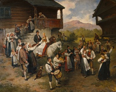 Boerenbruiloft in Eidsfjord door Nils Bergslien