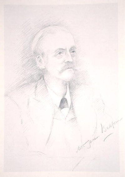 Portret van Sir Arthur James Balfour (1848-1930) uit een album over de Entente Cordiale door Noel Dorville