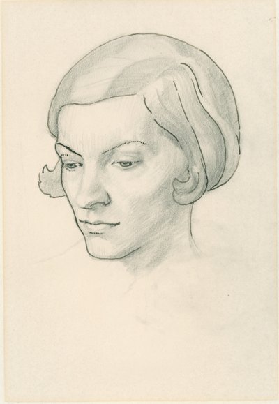 Portret van de vrouw van de kunstenaar, Celia Fiennes door Noel Rooke