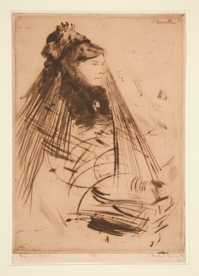 Dame in Rouw door Norbert Goeneutte