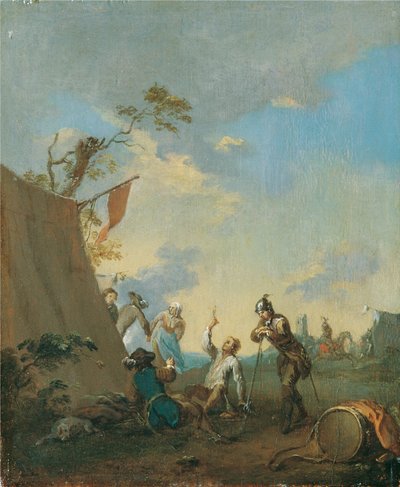 Soldaten in een tentenkamp door Norbert Grund