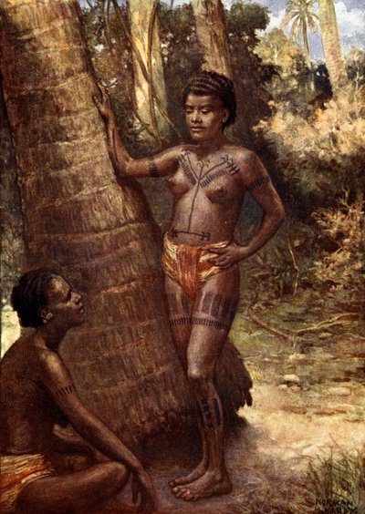 Vrouwen van Rennell Island (Polynesië) door Norman Hardy