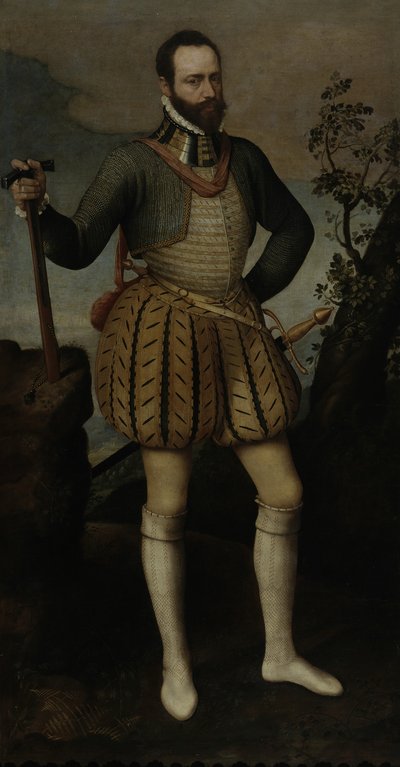 Portret van een man in harnas, ca. 1550 door Northern Italian School