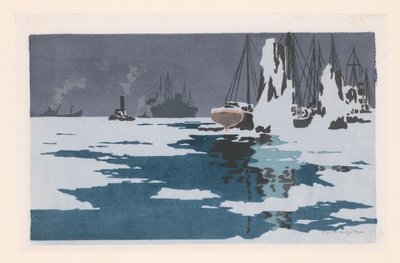 Gezicht op Bremerhaven door O. Droegl (signed by artist)