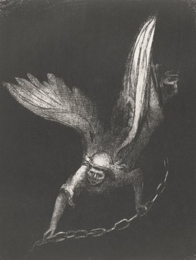 Een Engel met een Ketting in zijn Handen door Odilon Redon
