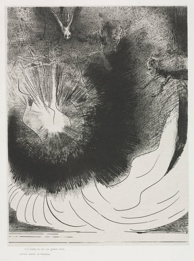 En Er Viel een Grote Ster uit de Hemel, Brandend als een Lamp door Odilon Redon