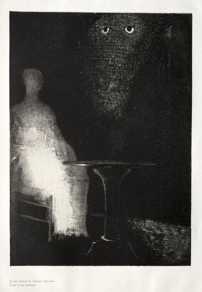 Beneden zag ik de Vage Contouren van een Menselijke Vorm door Odilon Redon
