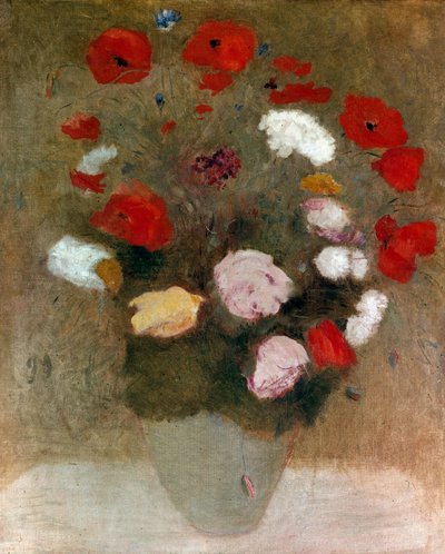 Boeket met klaprozen. Schilderij door Odilon Redon (1840-1916) door Odilon Redon