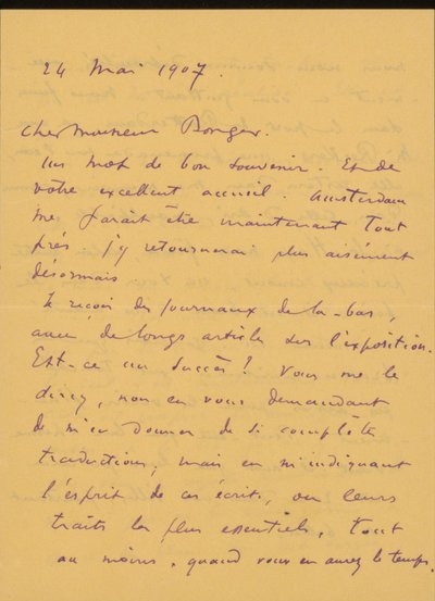 Brief an Andries Bonger door Odilon Redon