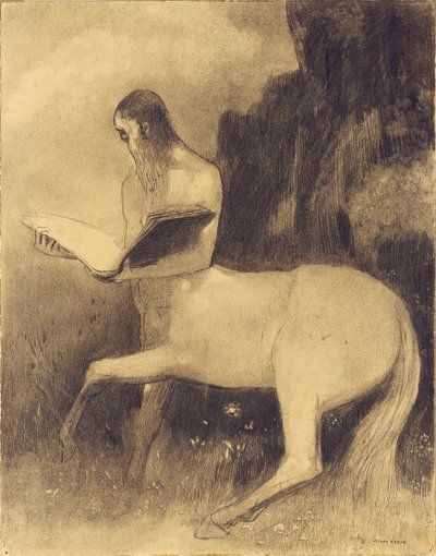 Centaur Lezend door Odilon Redon
