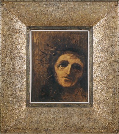 Christus (houtskool en zwart krijt op papier) door Odilon Redon