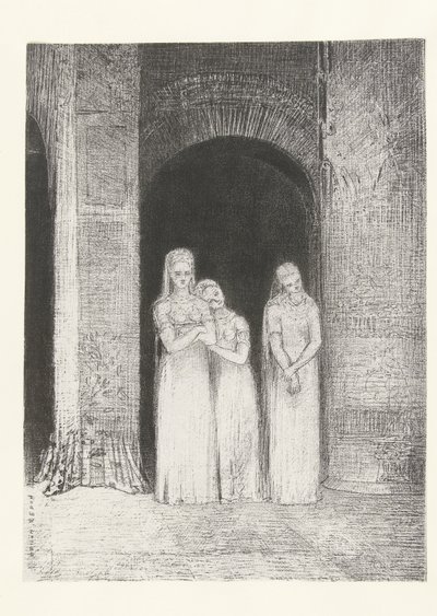 De priesteressen waren aan het wachen door Odilon Redon