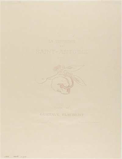 Frontispice/Titelplaat voor de Tentation de St. Antoine door Odilon Redon