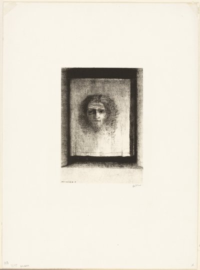 Het was een sluier, een afdruk, plaat 1 van 6 door Odilon Redon