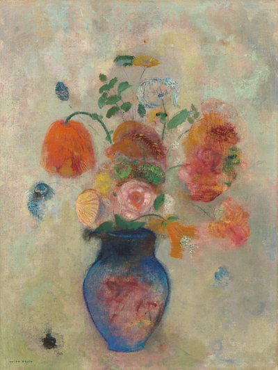 Grote Vaas met Bloemen door Odilon Redon