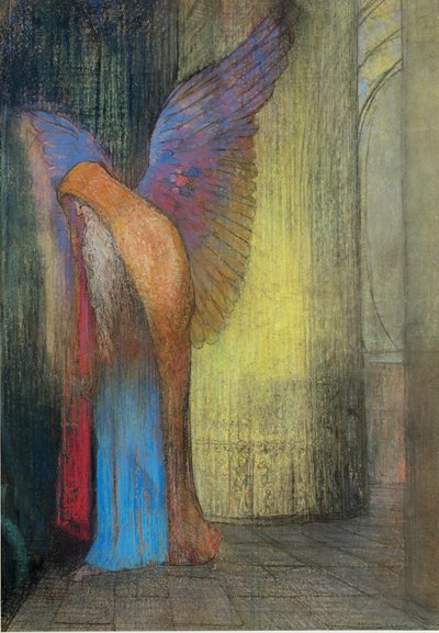 Oude man met vleugels door Odilon Redon