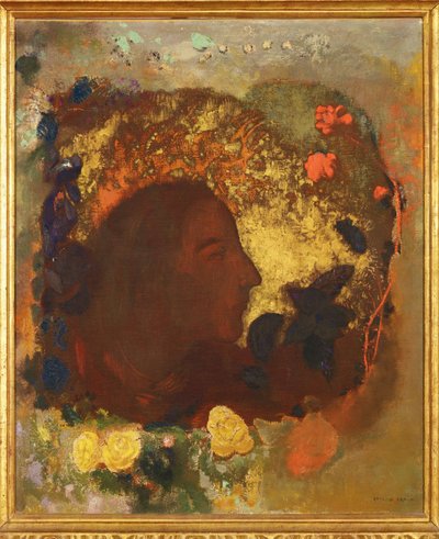 Paul Gauguin (schilderij op doek) door Odilon Redon