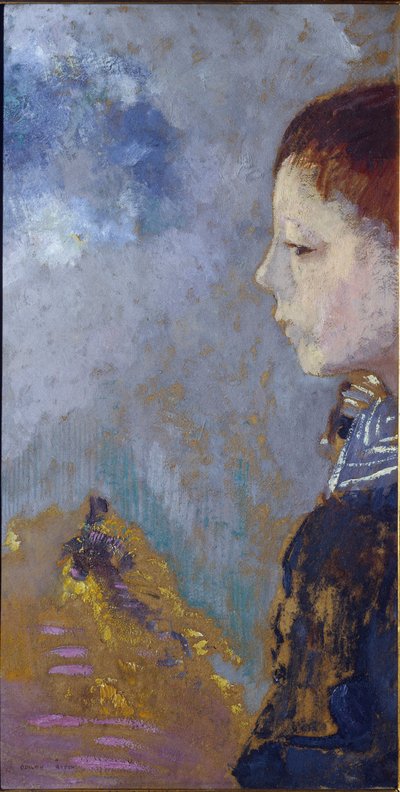 Portret van Ari Redon op de marinepas - 1897 door Odilon Redon