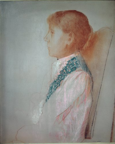 Portret van Madame Odilon Redon door Odilon Redon