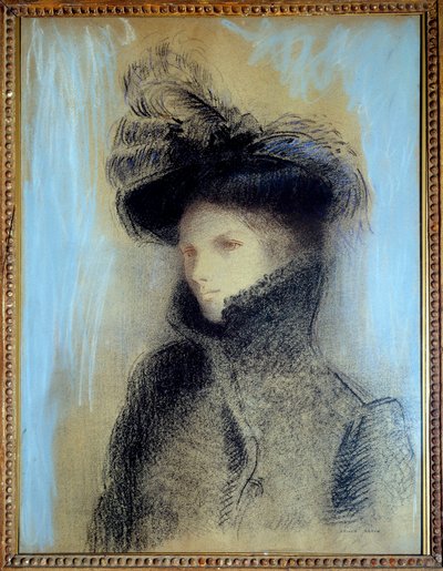Portret van de keramist Marie Botkin door Odilon Redon