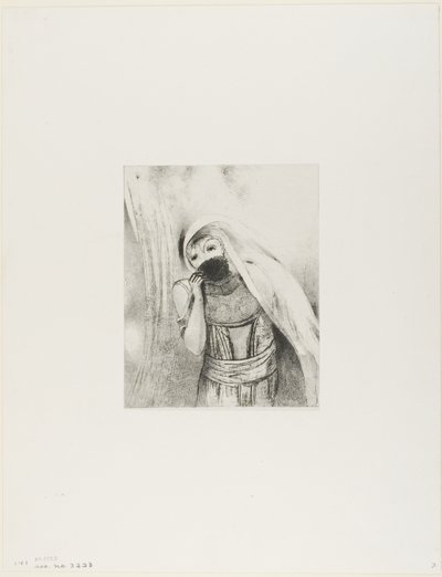 Ze Haalt een Spons uit Haar Boezem, Perfect Zwart, en Bedekt het met Kussen, plaat 8 van 24 door Odilon Redon