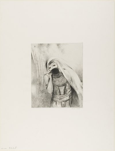 Ze Haalt een Spons uit Haar Boezem, Perfect Zwart, en Bedekt het met Kussen, plaat 8 van 24 door Odilon Redon