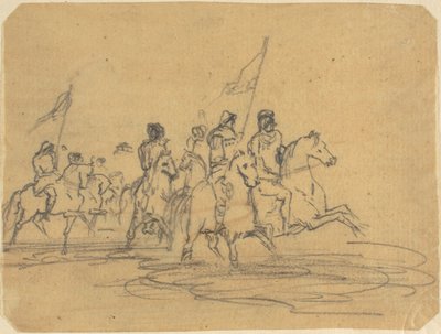 Schets voor Redons eerste ets, De Ford (M. 2) door Odilon Redon