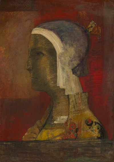 Symbolisch hoofd door Odilon Redon