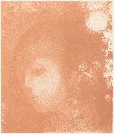 Hoofd van een Kind met Bloemen door Odilon Redon