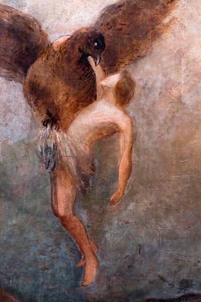 De ontvoering van Ganymedes, detail, ca. 1910 (olieverf op doek) door Odilon Redon