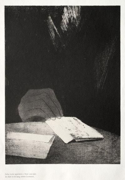 Het Leek een Hand van Vlees en Bloed Net als de Mijne door Odilon Redon