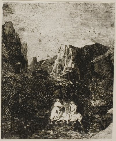 Twee Kleine Ruiters door Odilon Redon