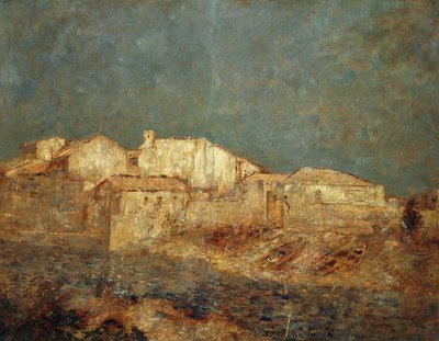 Venetiaans landschap of visserswijk in Venetië door Odilon Redon