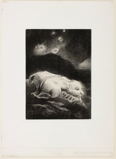 Toen het Leven Ontwaakte in de Diepten van Onbekende Materie, plaat 1 van 8 uit "Les Origines" door Odilon Redon