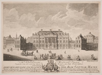 Het Moltkeske Paleis op het Amalienborg Plein door Odvardt Helmoldt de Lode