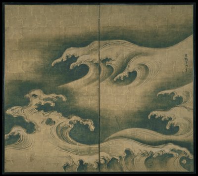 Ruwe golven door Ogata Korin