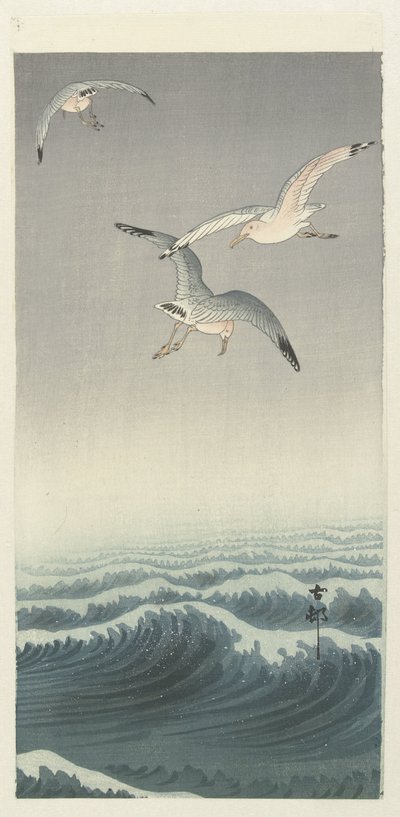 Drie meeuwen door Ohara Koson